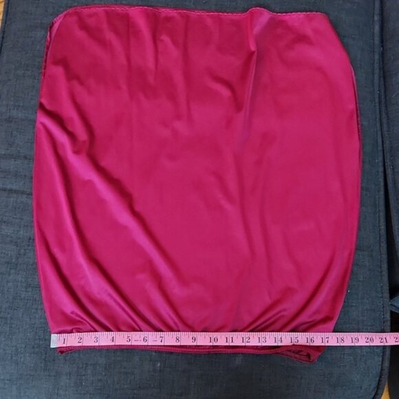 Vintage 70's Maroon Half Slip Skirt With Beveled Edges and Scalloped Trim SzXL - Picture 4 of 4